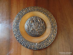 Réz tányér Rákóczi címerrel