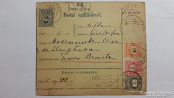 1895.Postai szállítólevél. Szécsény- Remete.