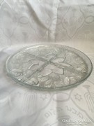Thick rose split glass bowl, offering a large size of 30 cm.
