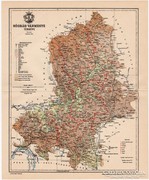 Nógrád vármegye térkép 1896, antik, eredeti