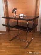 Bauhaus króm csővázas asztal, ritka design, eredeti állapot