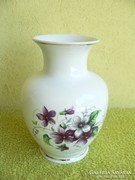 Hollóházi ibolyás porcelán váza