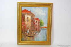 Olafestmény Velencei csatornán gondola 39x49 cm