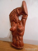 Afrikai női akt szobor fém 30*16*5 cm