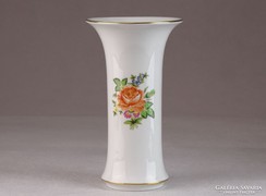 0K779 Régi virágmintás herendi porcelán váza 17 cm