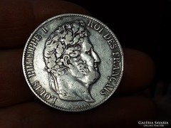 Lajos Fülöp ezüst 5 frank 1848.BB