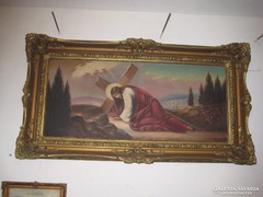 Krisztus a kereszttel festmény olaj vászon 150x80 cm !