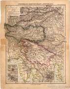 Stájerország, Karintia, Krain térkép 1893, eredeti, német