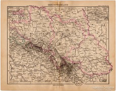 Kelet - Németország térkép 1893, eredeti, német nyelvű