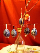 Kézzel festett fa húsvéti tojás különféle 6 db