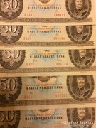 50 forint 1969, 1980, 1983, 1989  5 db UNC gyonyoru!!