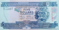 Salamon-szigetek 5 Dollár 2009 UNC