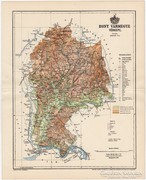 Hont vármegye térkép 1894,  eredeti, Pallas nyomat
