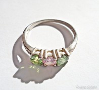 3 színes köves ezüst gyűrű
