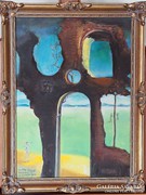 Salvador Dalí: Rom medúzafejjel és tájjal. Reprodukció.