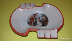 Antik Altwien porcelán hamuzó hamutartó