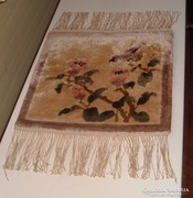 Kézi csomózású, kis kínai selymes szőnyeg
