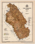 Csik vármegye térkép 1893, XIX. századi, antik, eredeti