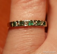 Arany smaragd és gyémánt gyűrű