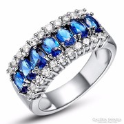 Dark Blue Zircon Crystal Ring Size 8
