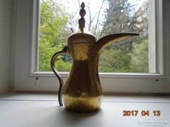 BEDUIN-DALLAH-szignós-antik iszlám kávé kiöntő-30 cm-950g