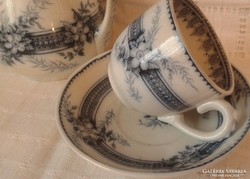 Antik fajansz Villeroy & Boch kávés csésze + kanna