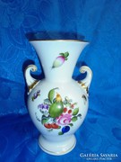 Herendi porcelán gyümölcsös virágos váza
