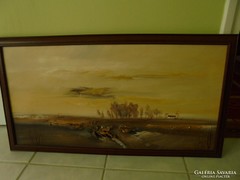Tóth Rozália olaj farost festménye keretezve