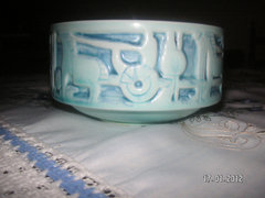 Zsolnay kék , retró  asztalközép  13  cm
