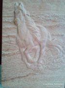 Carved image of horse, rider - carving, wall decoration