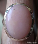 925 ezüst gyűrű, 17,5/55 mm, pink opállal