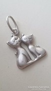 Régi ezüst cica pár  (mini) 