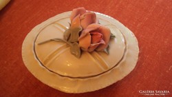 EREDETI -- ENS porcelán bonbonier, rózsafogós tetővel.