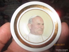 Szent II. János Pál falidísz / Hollóházi porcelán