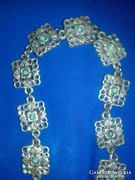 With silver-plated turquoise stones, decorative belt!