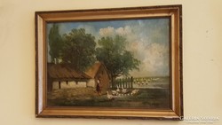 Mindszenthy - Parasztudvar libákkal.