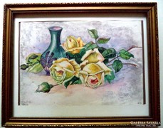EDVI ILLÉS Aladár (1870-1958) Gyönyörű Rózsás csendélet