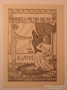 Szecessziós erotikus ex libris - Vaskovits Erzsébet, 1910k.