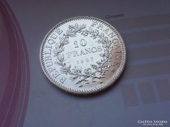 1967 francia ezüst 10 frank 25 gramm 0,900 szép db