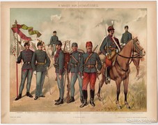 A magyar királyi honvédség 1894, honvéd, huszár, nyomat