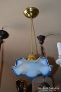 Blue bulbous pendant lamp