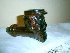Pipafej alakú figurás antik  illatszeres üveg 