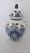 Holland-Delfti kézzel festett, porcelán fedeles váza