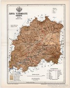 Árva vármegye térkép 1895 IV., XIX. századi, eredeti, megye, Gönczy Pál, Nagy - Magyarország, régi