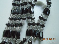 Hematit és üveg gyöngy- nyaklánc-60 cm