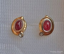 Szép antik rubin gyémánt arany fülbevaló