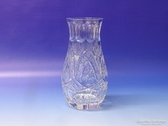 0M704 Régi vastag falú csiszolt üveg váza 19.5 cm