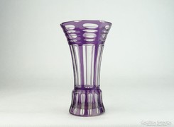 0D943 Régi színezett lila üveg váza 15 cm