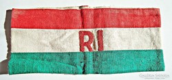 1941 előtti munkaszolgálatos nemzeti színű RI. karszalag, hímzett