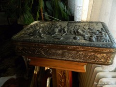 Belgian metal box with antique relief pattern